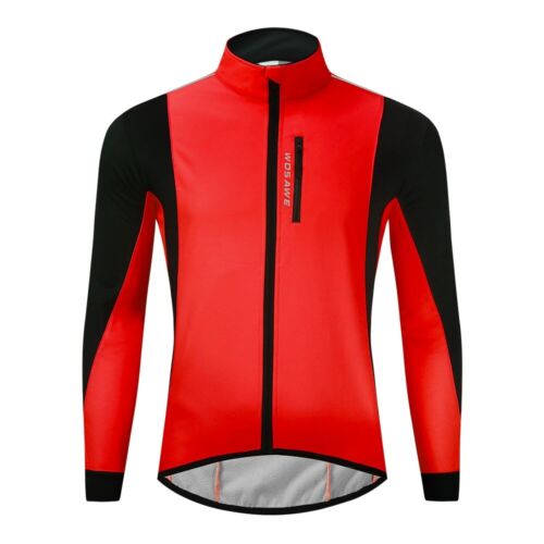 Winter Men's Cycling Jacket Waterproof Windproof Thermal Fleece Bike Jersey - Picture 10 of 39
