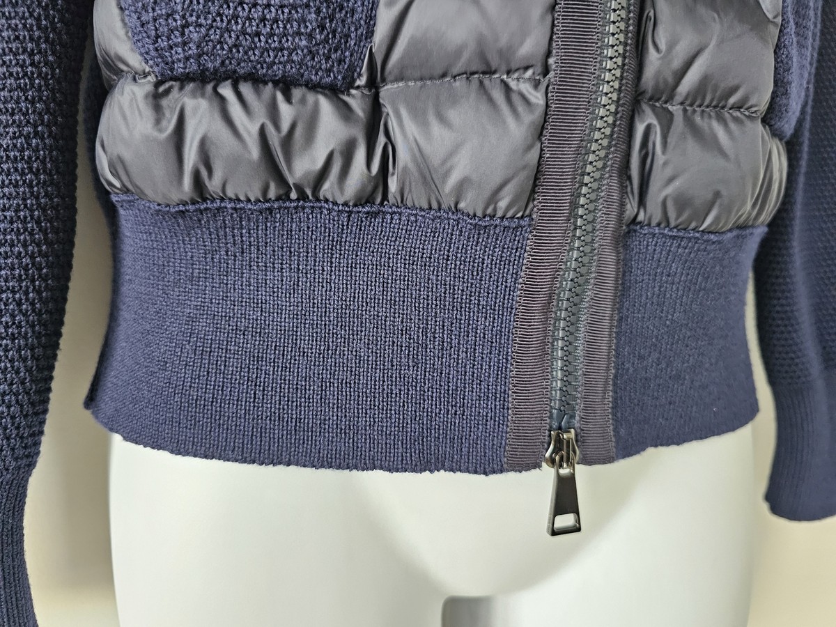 NWT MONCLER Navy Blue Maglione Tricot Alla Coreana Cardigan NWT MONCLER Navy Blue Maglione Tricot Alla Coreana Cardigan