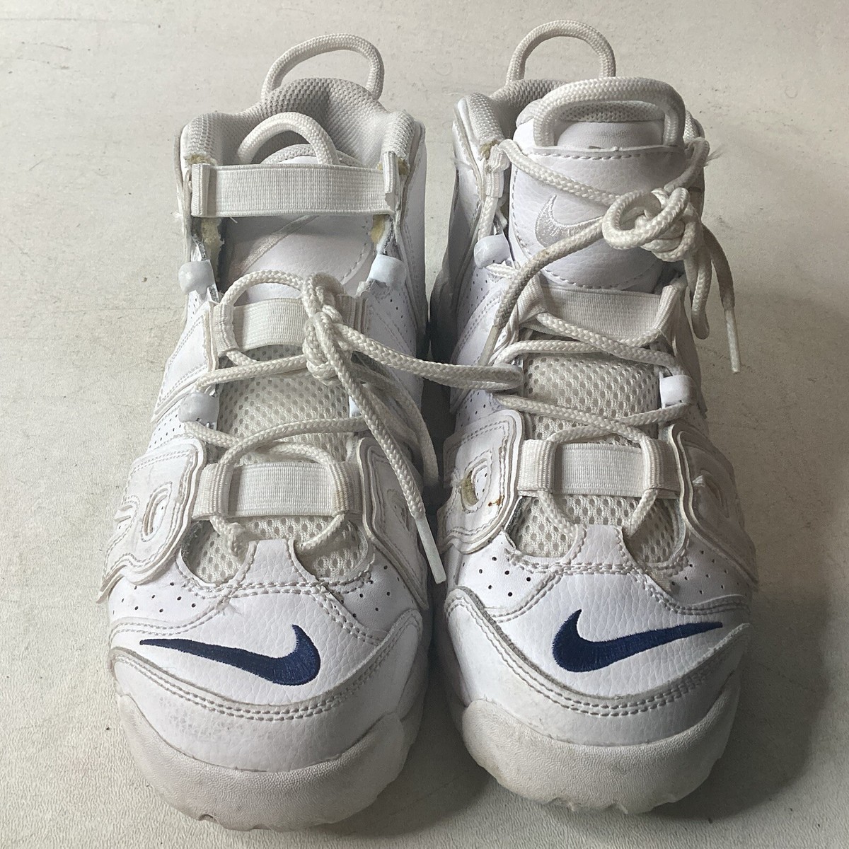 Nike Air More Uptempo White Midnight Navy GS | eBay
