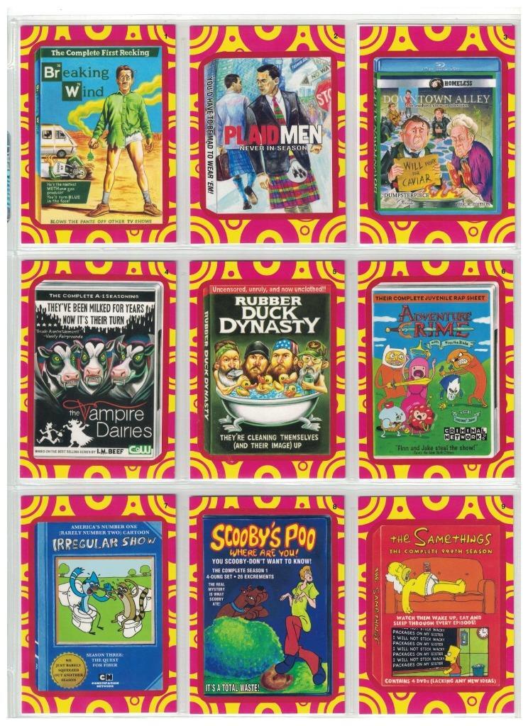 WACKY PACKAGES 2014 SERIES 1 - TERRIBLE TV RED BORDER - SET ALL 10