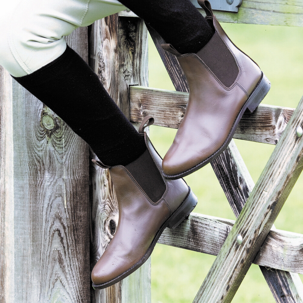 SHIRES LEATHER WOODSTOCK PULL ON JODHPUR SHORT JODPHUR HORSE RIDING