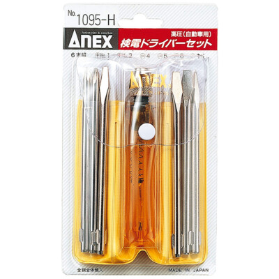 ANEX High Voltage Detection Screwdriver(2500~19000V)  6 pcs  Set No.1095-H JIS