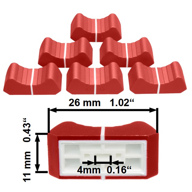 Sifam 6 Prof. Bouton Fader Rouge 4mm Curseur Coulissant Poti Régulateur WT10519 Sifam 6 Prof. Bouton Fader Rouge 4mm Curseur Coulissant Poti Régulateur WT10519