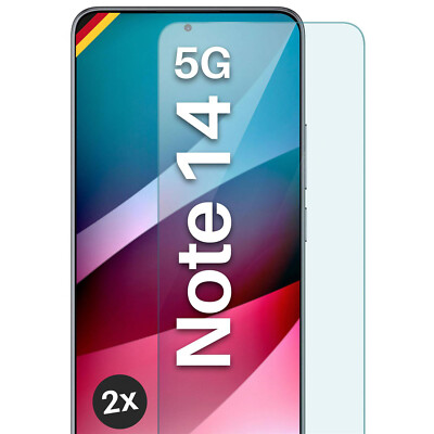 2x Echt Glas für Xiaomi Redmi Note 14 5G Panzerfolie Handy Premium Displayschutz