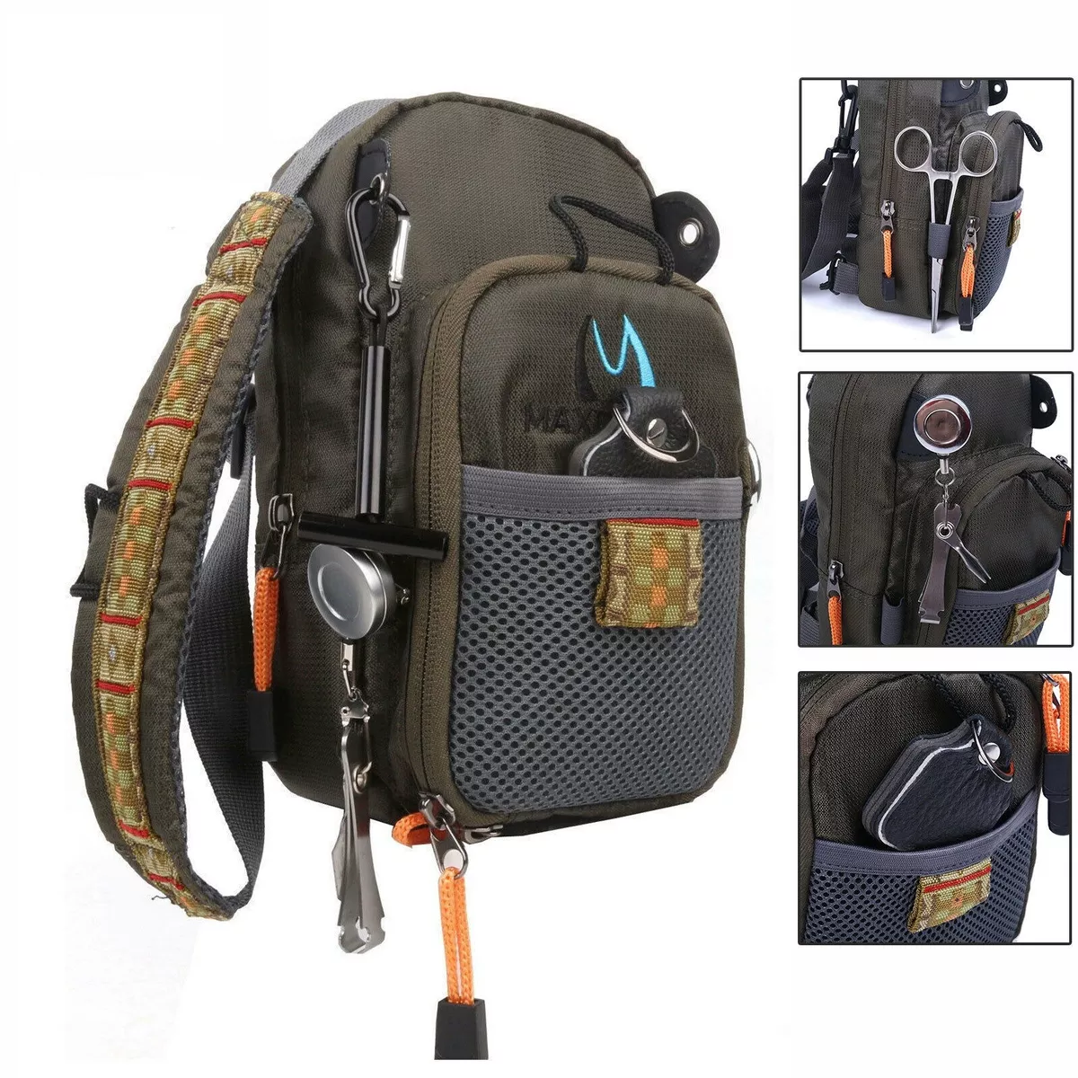 V-comp Fly Fishing Chest Bag Lightweight Chest Pack Outdoor Sports Pack