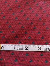 Benartex Fabric Christmas Winter Festive Season Trees And Snowflakes Dark Red