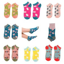 Miss Sparrow Womens Trainer Bamboo Socks Novelty Fun Funky Designs Super Soft