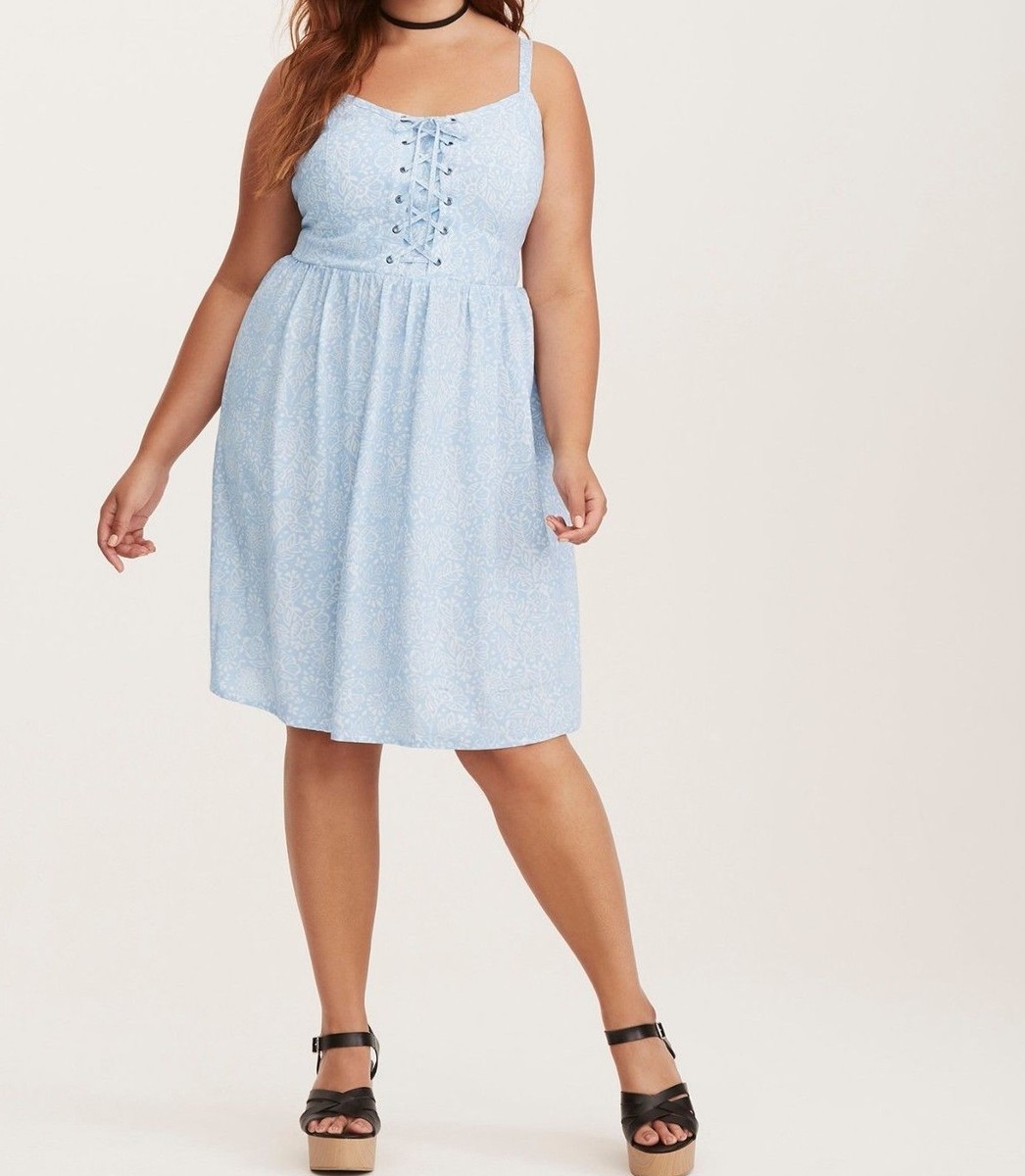 Torrid Floral Print Lace Up Challis Tank Dress Blue 4X 26 4 #C56184 | eBay Torrid Floral Print Lace Up Challis Tank Dress Blue 4X 26 4 #C56184 | eBay