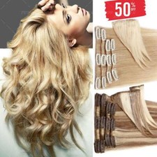 100 Clip In Hair Extension Human Remy Full Head Hair Extensions CLEARANCE AA17