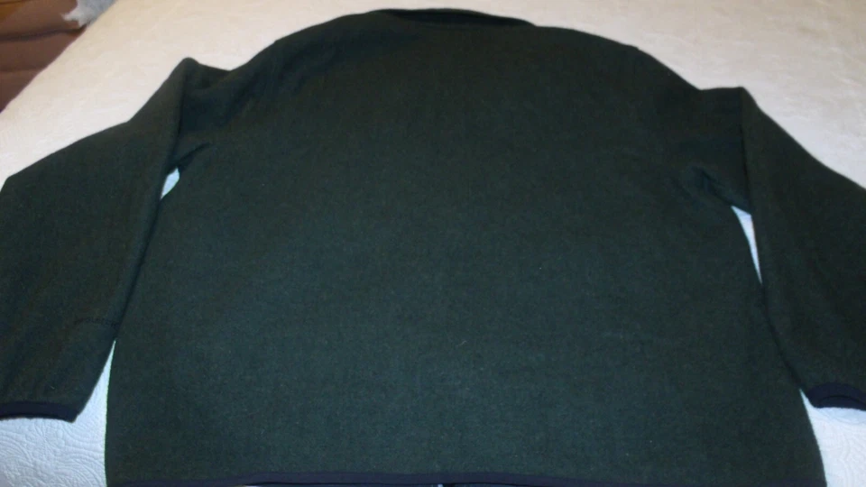 WOOLRICH Men's 100% WOOL Hunter Green Windbreaker Jacket Large L - Image 4 of 4