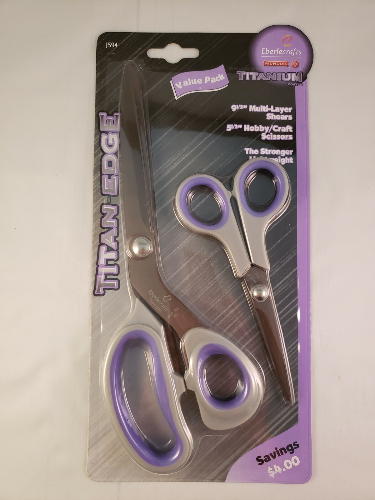 Scissors Mundial Eberlecrafts, Titan Edge Set J594  Value Pack of 2 Scissors-image