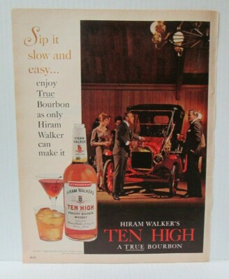 HIRAM WALKER'S TEN HIGH BOURBON WHISKEY 10.25