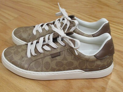 Coach G5061 Womens Signature Lowline Leather Low Top Logo Sneakers Shoes 9.5 NEW