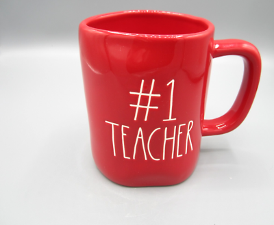 #ad #ad Rae Dunn Red inside amp; out # 1 Teacher Coffee Mug 20 oz 158 $17.99