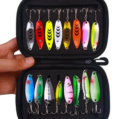16 Stück Spinner Köder Raubfisch Köder Angeln Löffel Hecht Zander Barsch Lure - Bild 1 von 4