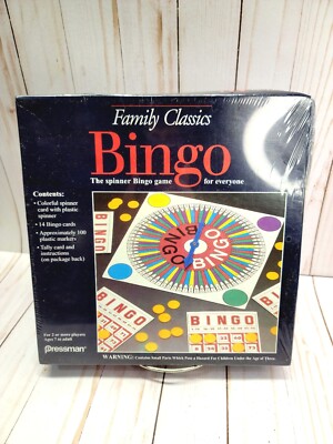 Pressman Family Classics Bingo Board Game New Factory Sealed #3264 Vintage Rare