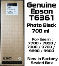 Genuine Epson T6361 Photo Black Ink Cartridge Stylus Pro 9890 9900 7700 2021