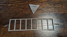 Silber Kristall Anhänger und Armband Set