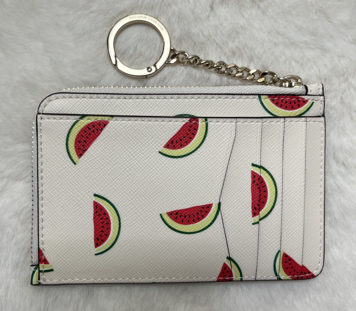 NWT Kate Spade Watermelon Party Medium L-Zip Card Holder