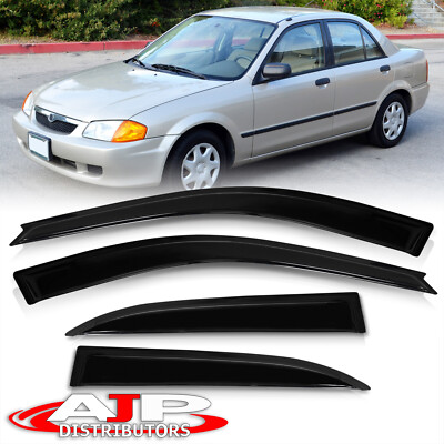 Window Visor Sun Shade Vent Rain Guard Deflector For 1999-2003 Mazda Protege 4DR