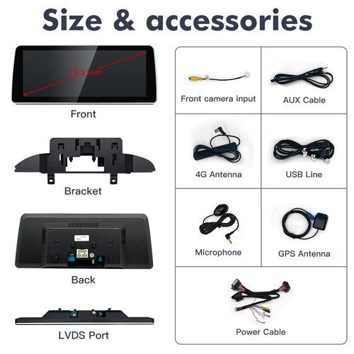 12.3" Android CarPlay Car Stereo GPS Unit For BMW 3 Series F30 F31 NBT 2013-2016 - Picture 12 of 12