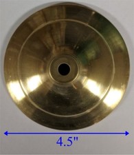 4.5" Round Solid Brass Lamp Vase Cap - NON-VENTED