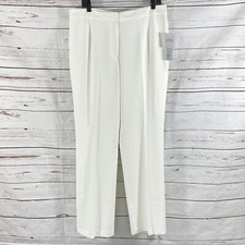 Kasper Pants Kate Women  s Size 12 White Classic Fit Straight Leg Career NWT