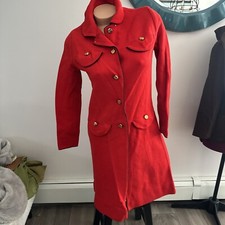 VTG Banff By Gianni Ferri Red Button Cardigan Jacket Sweater Sz 10 Wool - Italy