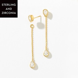 Touchstone Crystal Gold Plated Sterling Drop Me A Line Earrings Bnib Retired