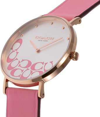 Coach Perry Pink Leather Silver White Dial Women’s Watch Coach Perry Silver Dial Pink Leather Strap Watch for Women main image 2