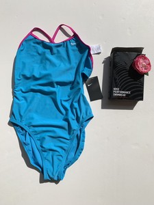 Nike Ness7075 430 Training Crossback Cut Out Tank One Piece Swimsuit Blue 34 8 Ebay