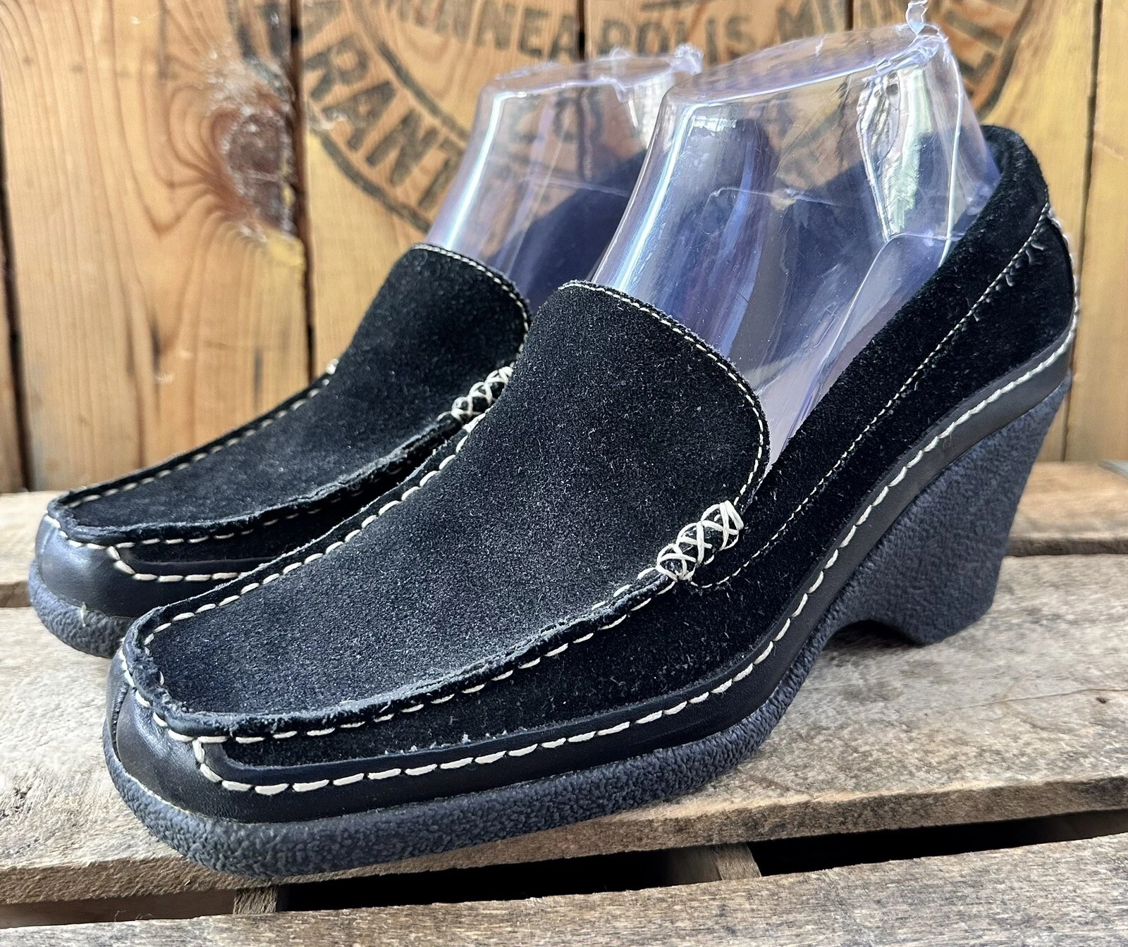 AEROSOLES Shoes Wedges Suede Black Office Comfort Size 8