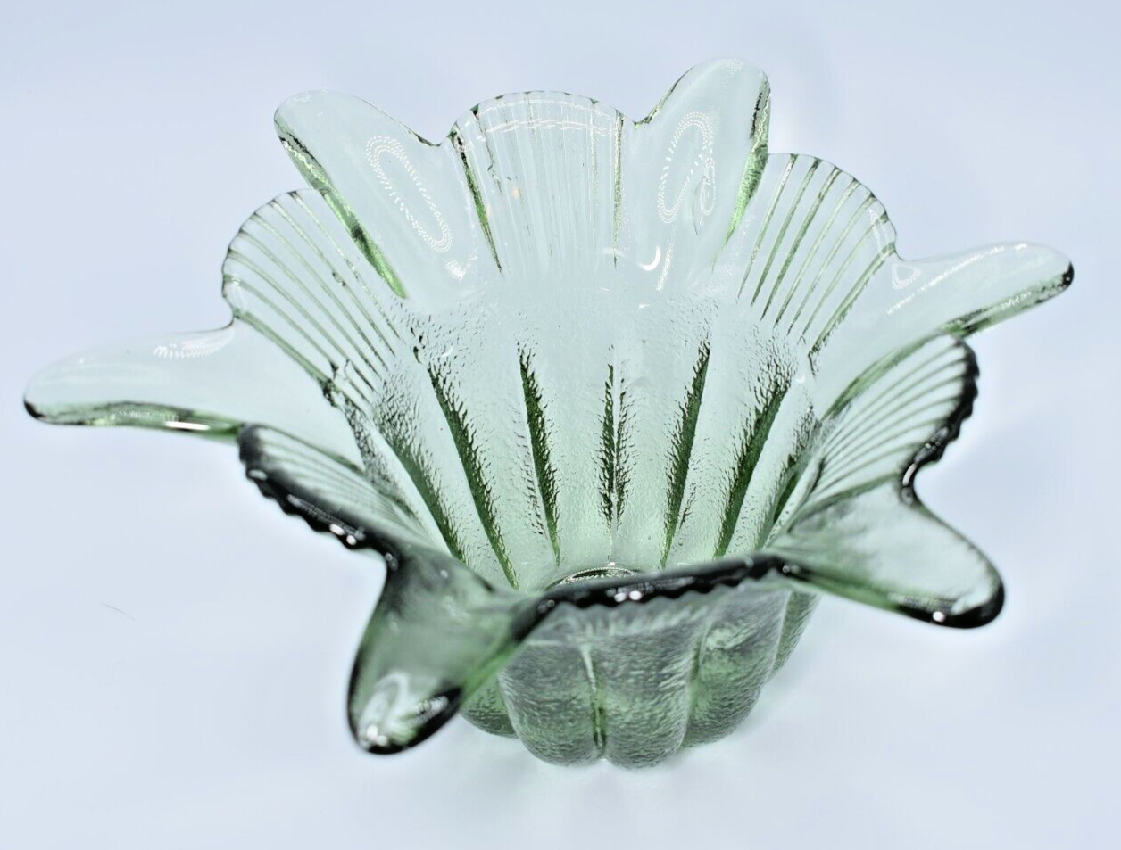 Spanish Recycled Art Glass, Tulip Form Green Vase or Votive eBay