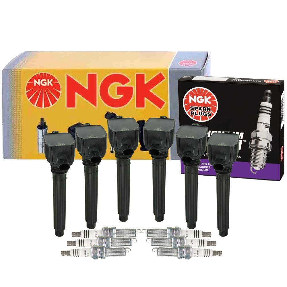 NGK 6 Ignition Coils  6 Ruthenium HX Spark Plugs Kit For Chrysler Dodge Jeep VW