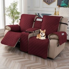 100 waterproof recliner cover double with center console, strap design  