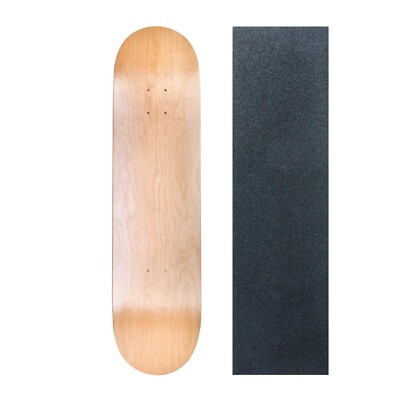 Cal 7 Blank Cold-Pressed Canadian Maple Skateboard Deck & Green Glitter Griptape