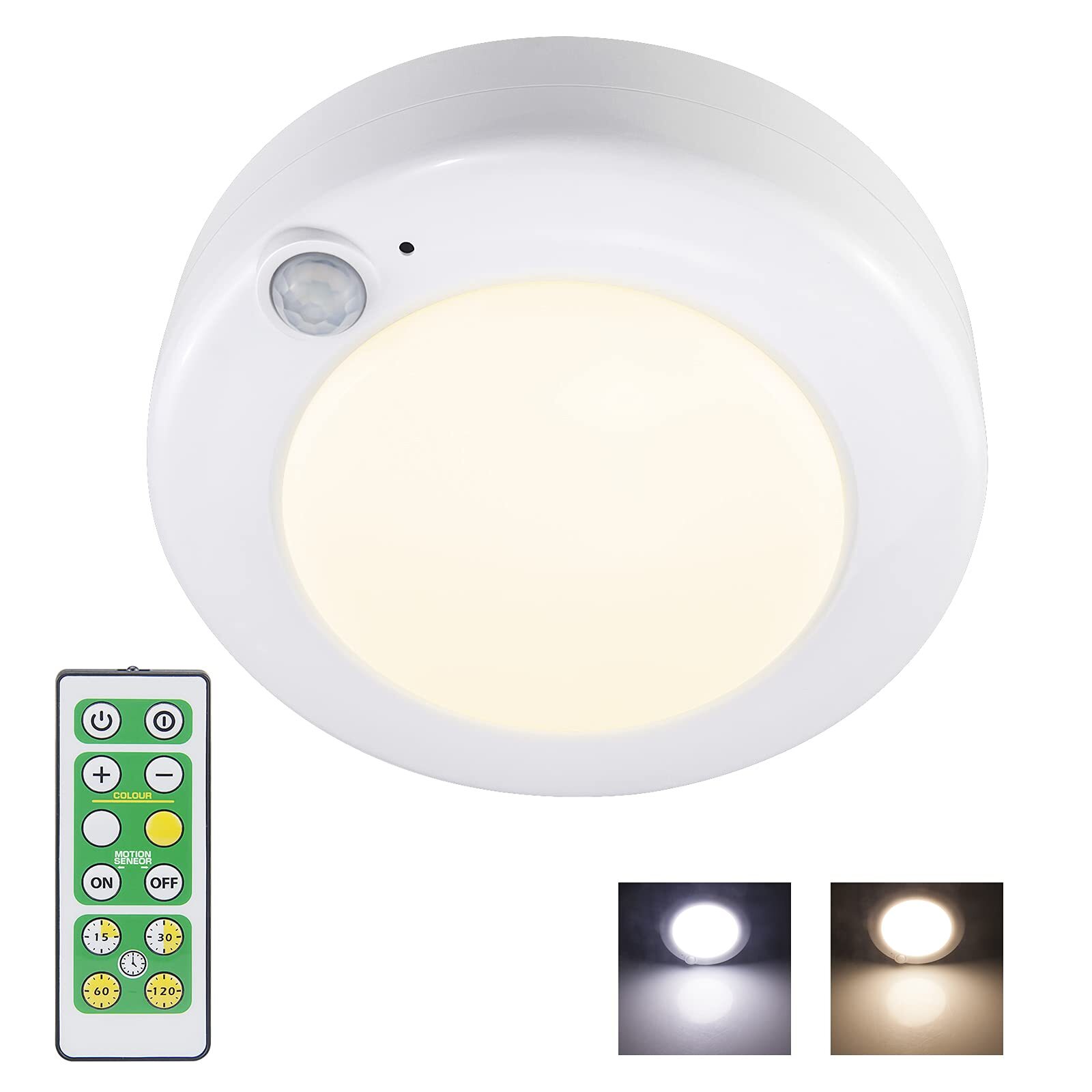 Battery Powered Led Ceiling Light Indoor Motion Sensor Light With Remote Cordles