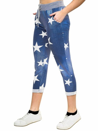 Damen Blumenmuster Sommer Baumwolle Hose Joggerhose Leggings Übergrößen - Bild 61 von 118