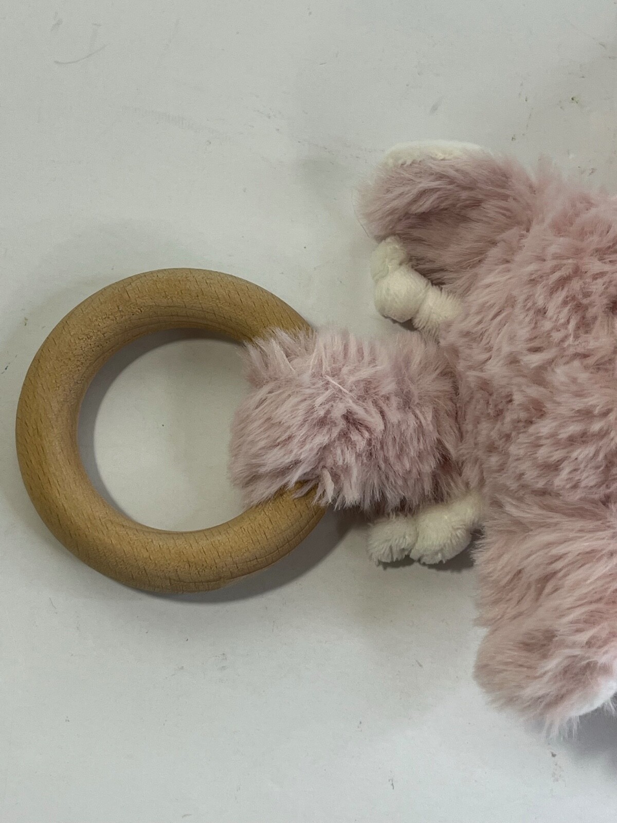 Little Giraffe Faux Fur Pink Giraffe Lovey Rattle Teether Security