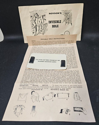 Vintage Roydon's ''Invisible Hole'' Close-Up Magic Trick Complete in Box