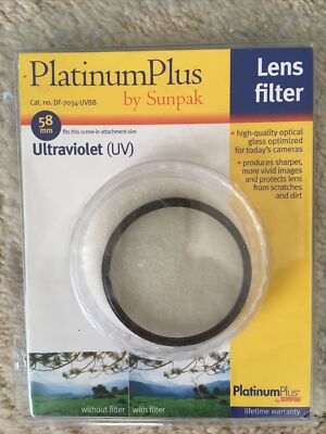 Platinum Plus 58mm Ultraviolet lens filter DF-7034-UVBB NIP