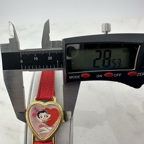 Vintage Gold Tone Pink Dial Heart Shape Betty Boop Women’s Watch, New Battery - Picture 9 of 14