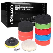 11tlg Polierschwamm 80mm Polierpad Polierset Polierscheibe mit Klett Auto Set