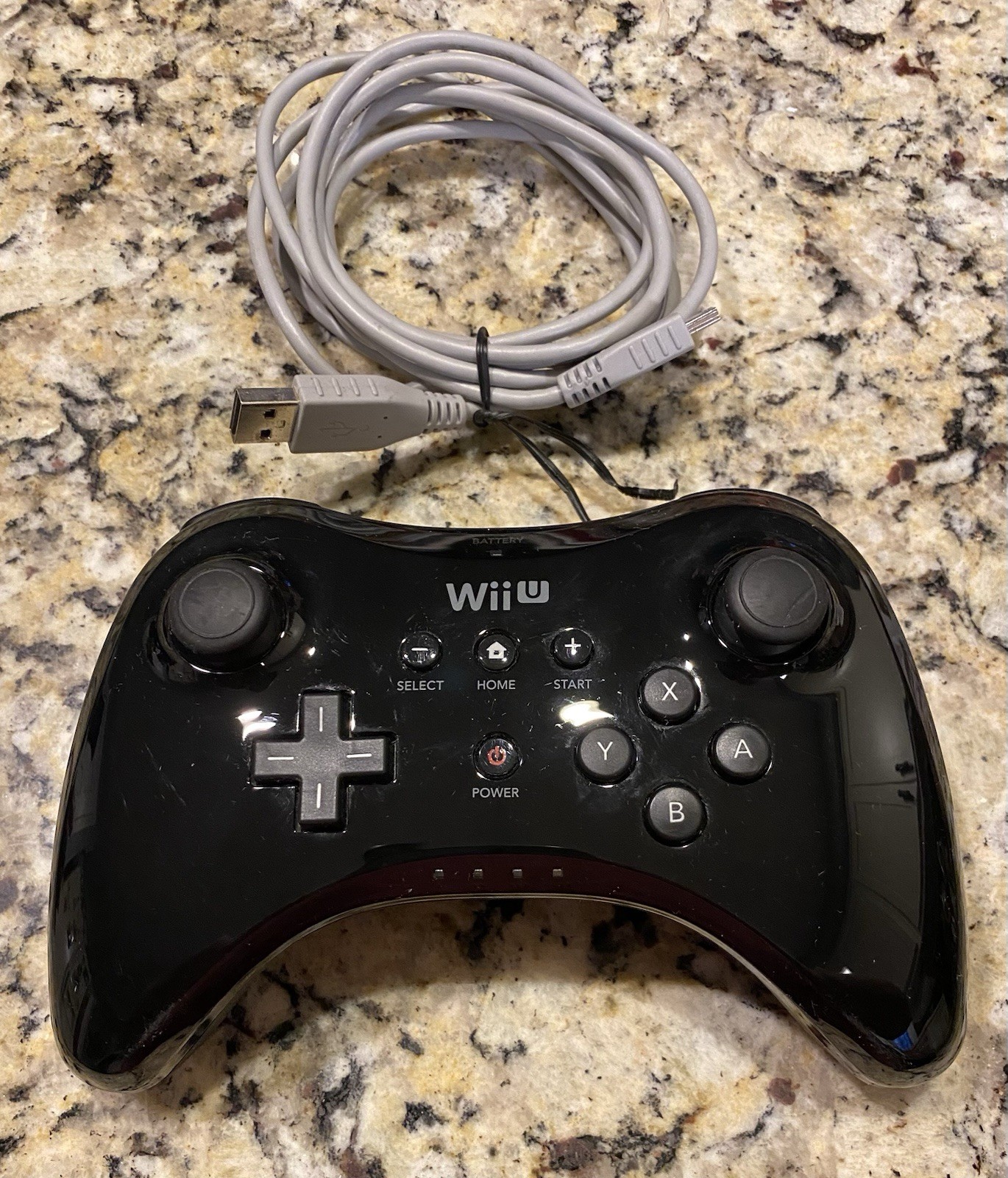 Official Nintendo Wii U Pro Gamepad Controller w/ Charging Cable. Model WUP-005