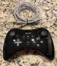 Official Nintendo Wii U Pro Gamepad Controller w/ Charging Cable. Model WUP-005