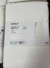 Ikea Dvala Single Size 100% Cotton Duvet cover Pillowcase 150 x 200cm WHITE NEW