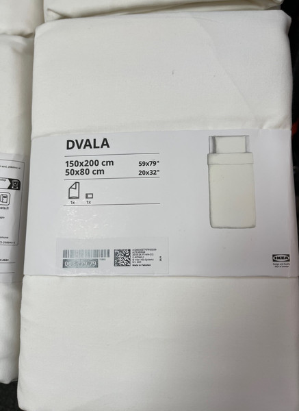 Funda nórdica Ikea Dvala tamaño único 100 % algodón funda de almohada 150 x 200 cm BLANCA NUEVA