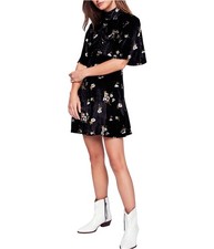 Free People Womens Be My Baby Mini Dress, black, 6