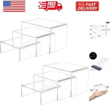 2 Sets Acrylic Display Risers3",4",5" Clear Product Stand,Cupcakes Holder Des...