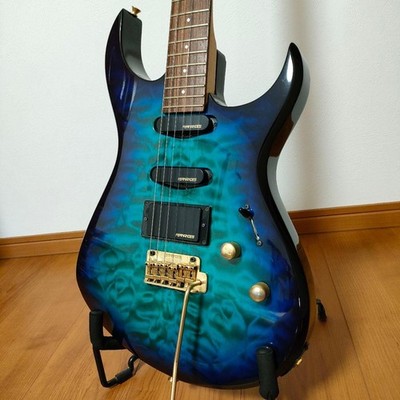 E-Gitarre FERNANDES FGZ-420 gesteppt meliert blau Vollkörper dünner Hals